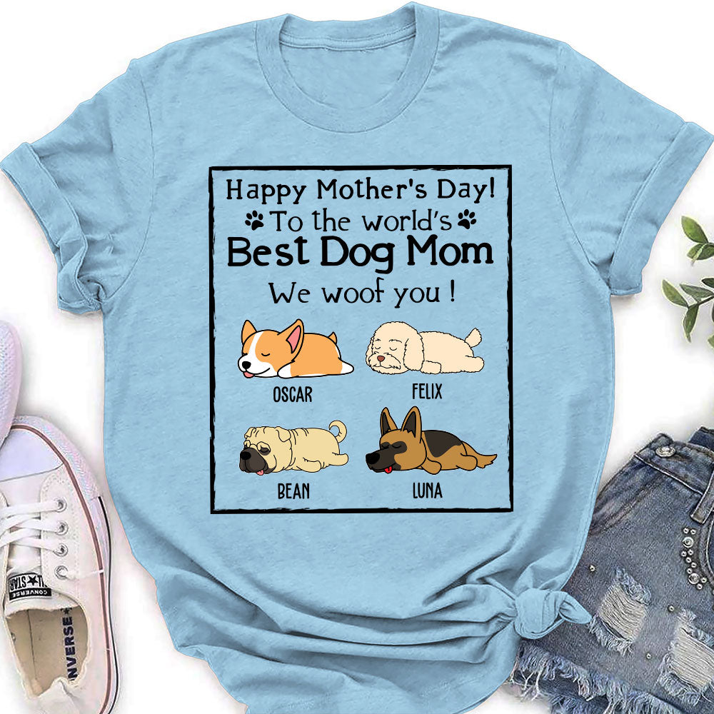 Woof Best Dog Mom - Exquisite Personalized Custom Women's T-shirt for Pet Lovers