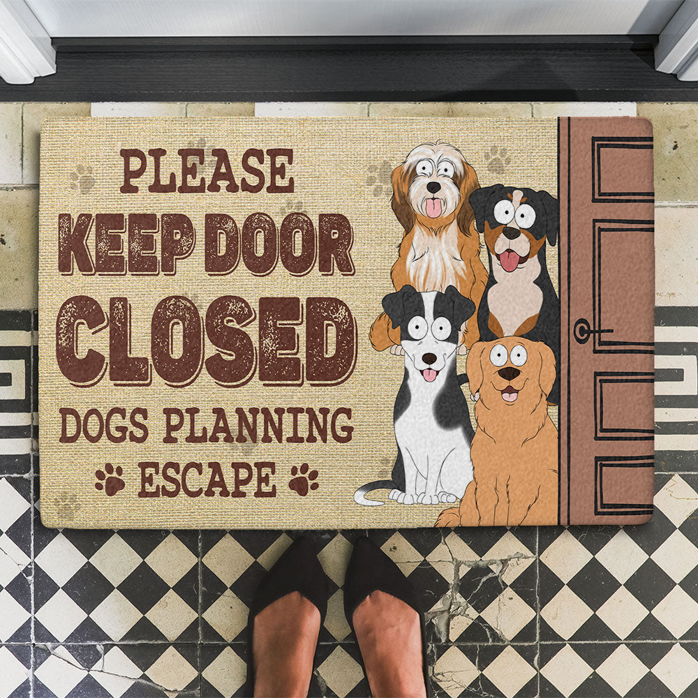 Dog Planning Version 2 - Personalized Custom Doormat with Sublimation Printing for Pet Lovers