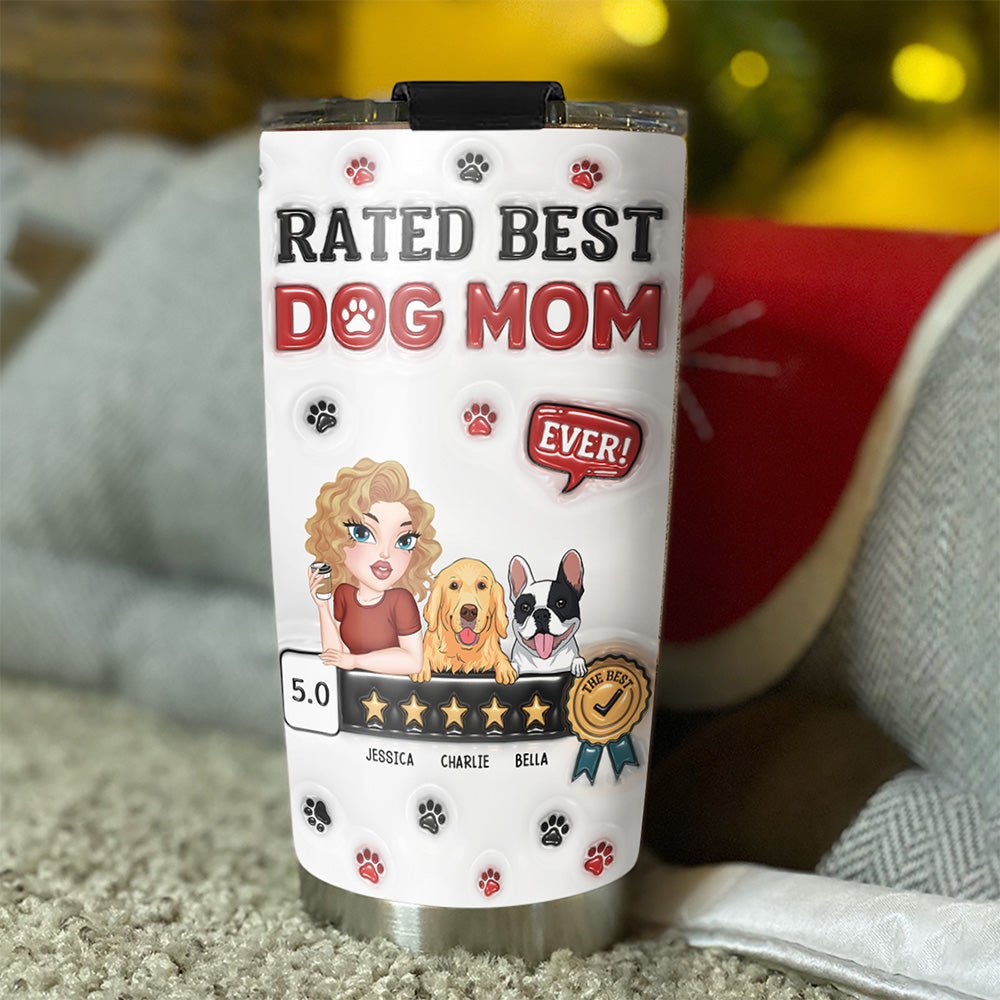 Top-Rated Personalized Custom 3D Inflated Effect Tumbler - Perfect for Dog Moms