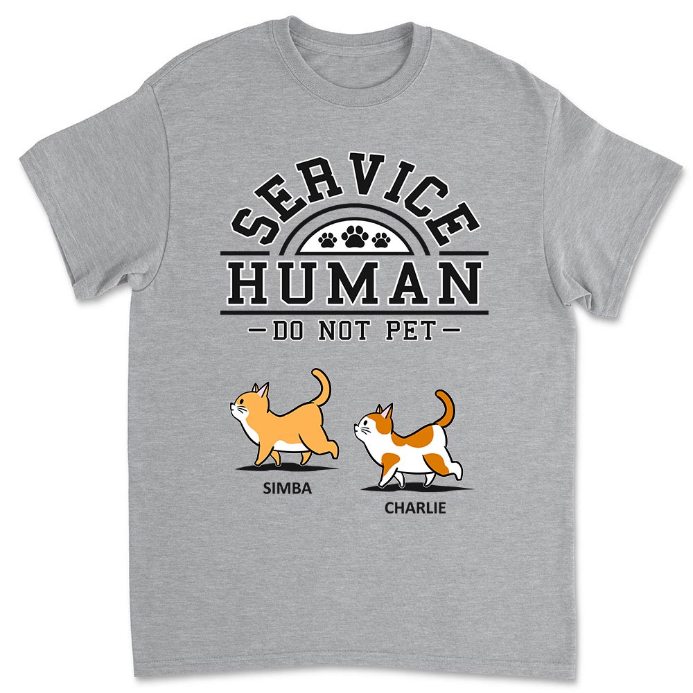 Cats Serve Humans - Personalized Custom Unisex 5.3 oz T-shirt for Pet Lovers