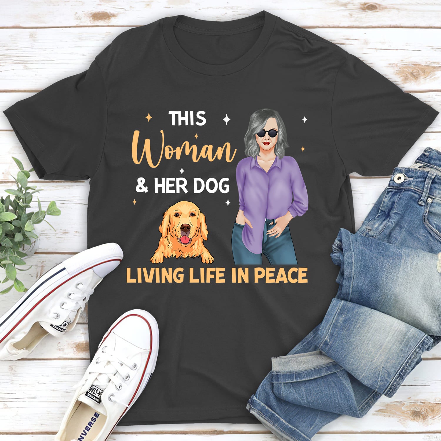 Life In Peace - Personalized Custom Unisex Heavy Cotton 5.3 oz T-shirt for Pet Lovers