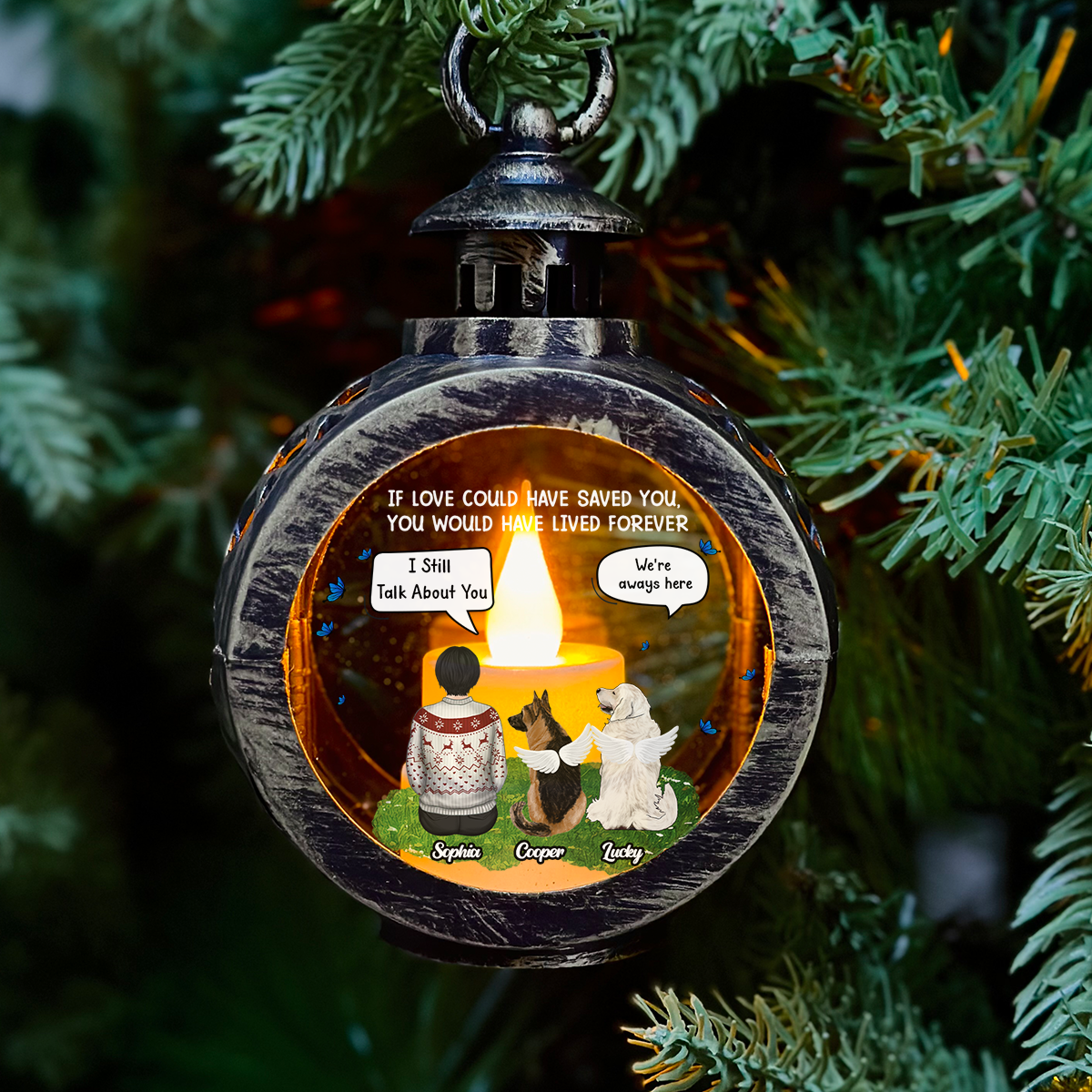 Heartfelt Personalized Custom Christmas Lantern - My Heart Was Not Ready To Lose You