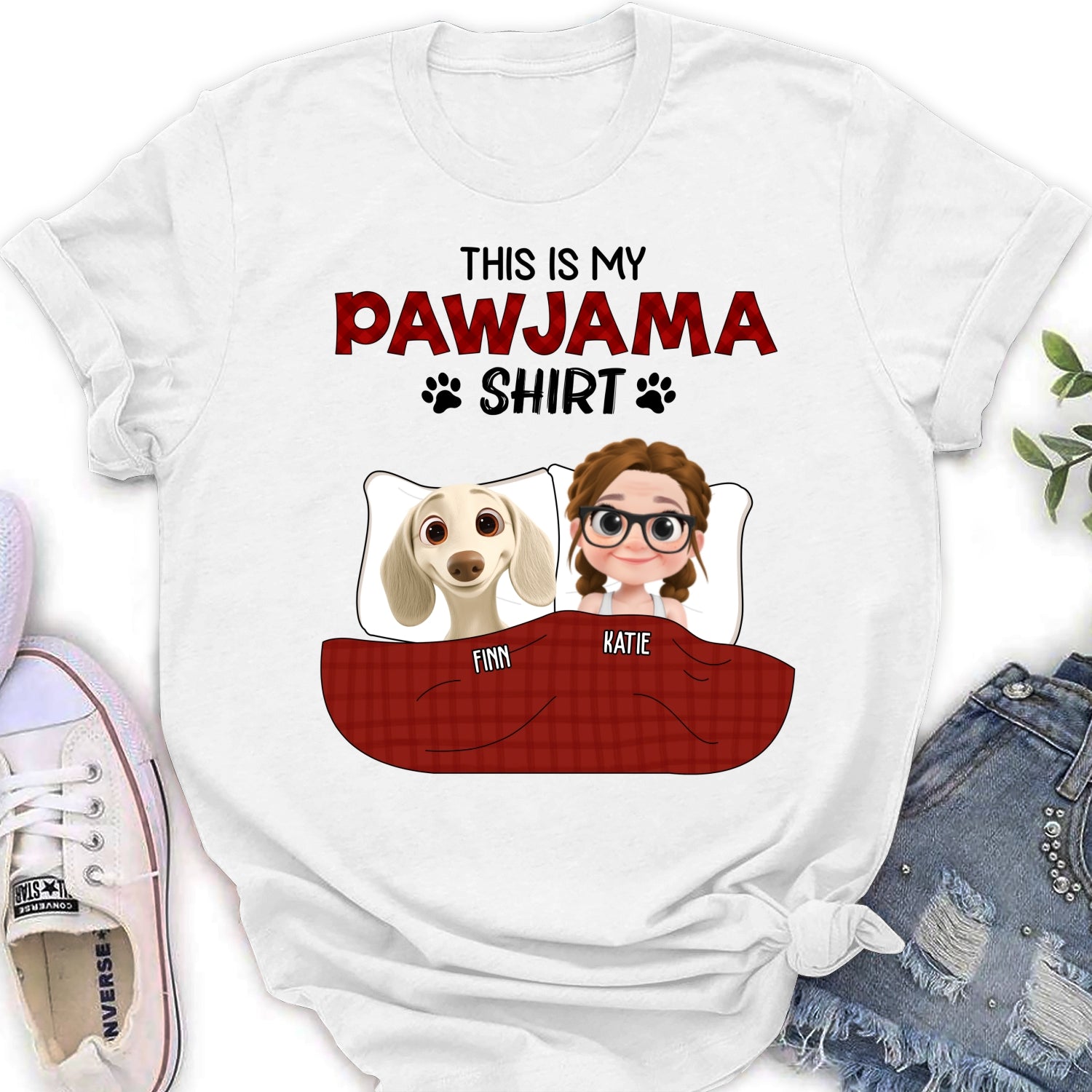 New Style Pawjama Personalized Custom Women's T-Shirt - Perfect Gift for Pet Lovers