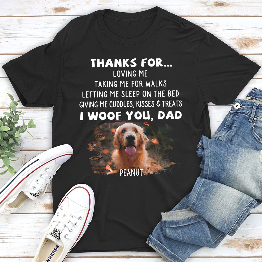 Dog Thanks For Photo - Personalized Custom Unisex 5.3 oz T-shirt for Pet Lovers