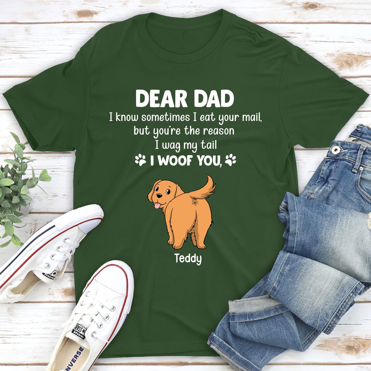 You Are The Reason I Wag My Tail - Personalized Custom Unisex 5.3 oz T-shirt for Pet Lovers