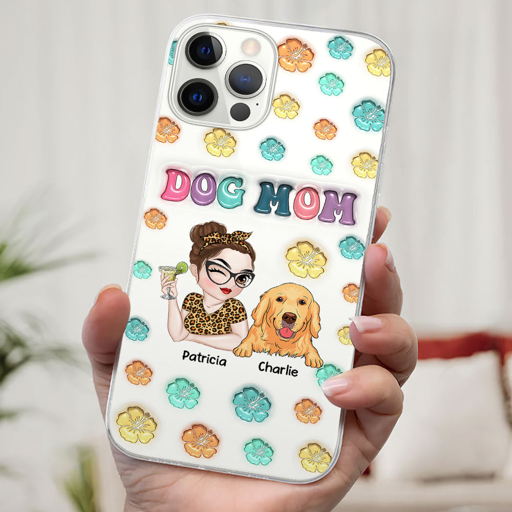Dog Mom Summer: Exclusive Personalized Custom 3D Inflated Effect Phone Case for Stylish Protection