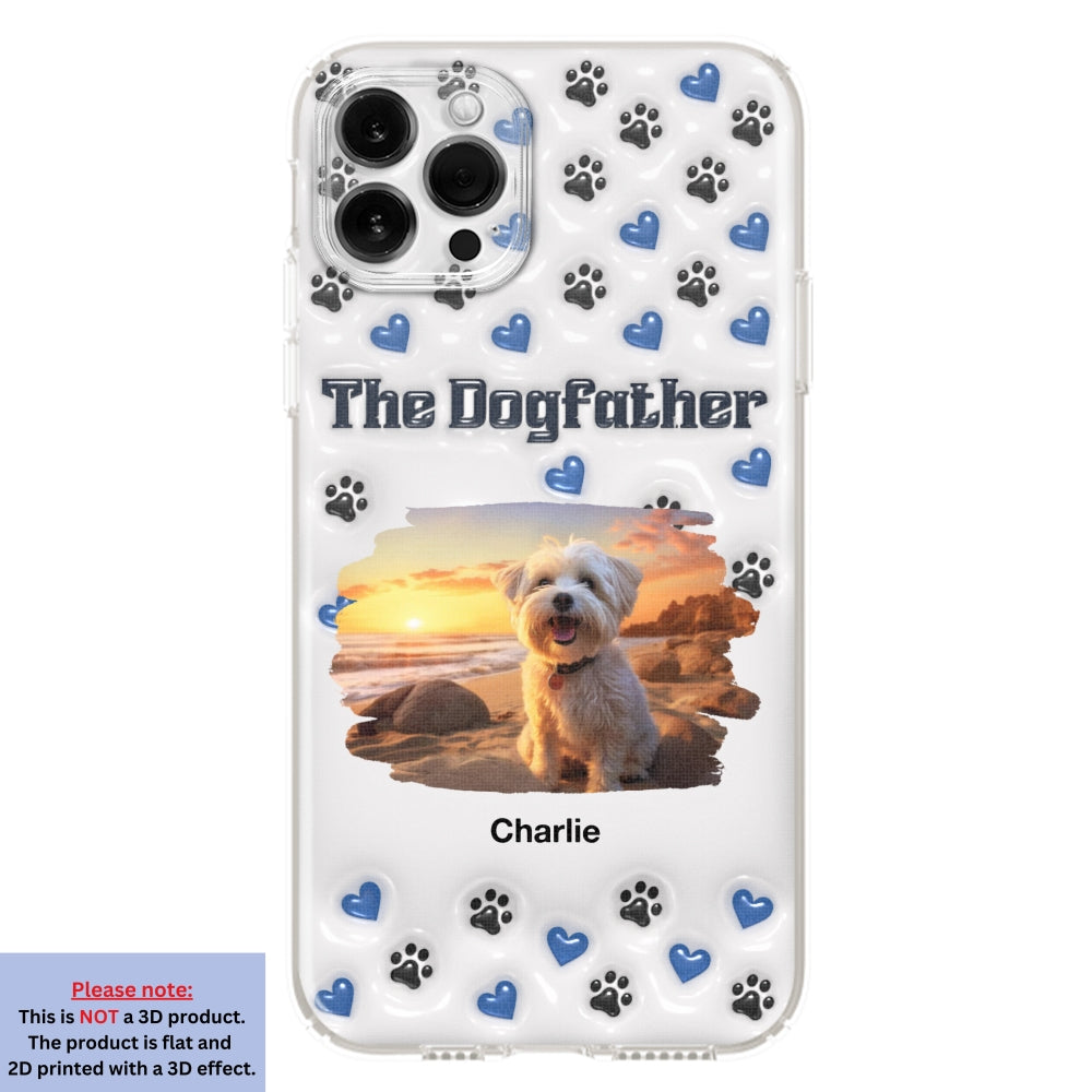 Handsome Dog Dad Personalized 3D Inflated Effect Custom Phone Case for Stylish Protection