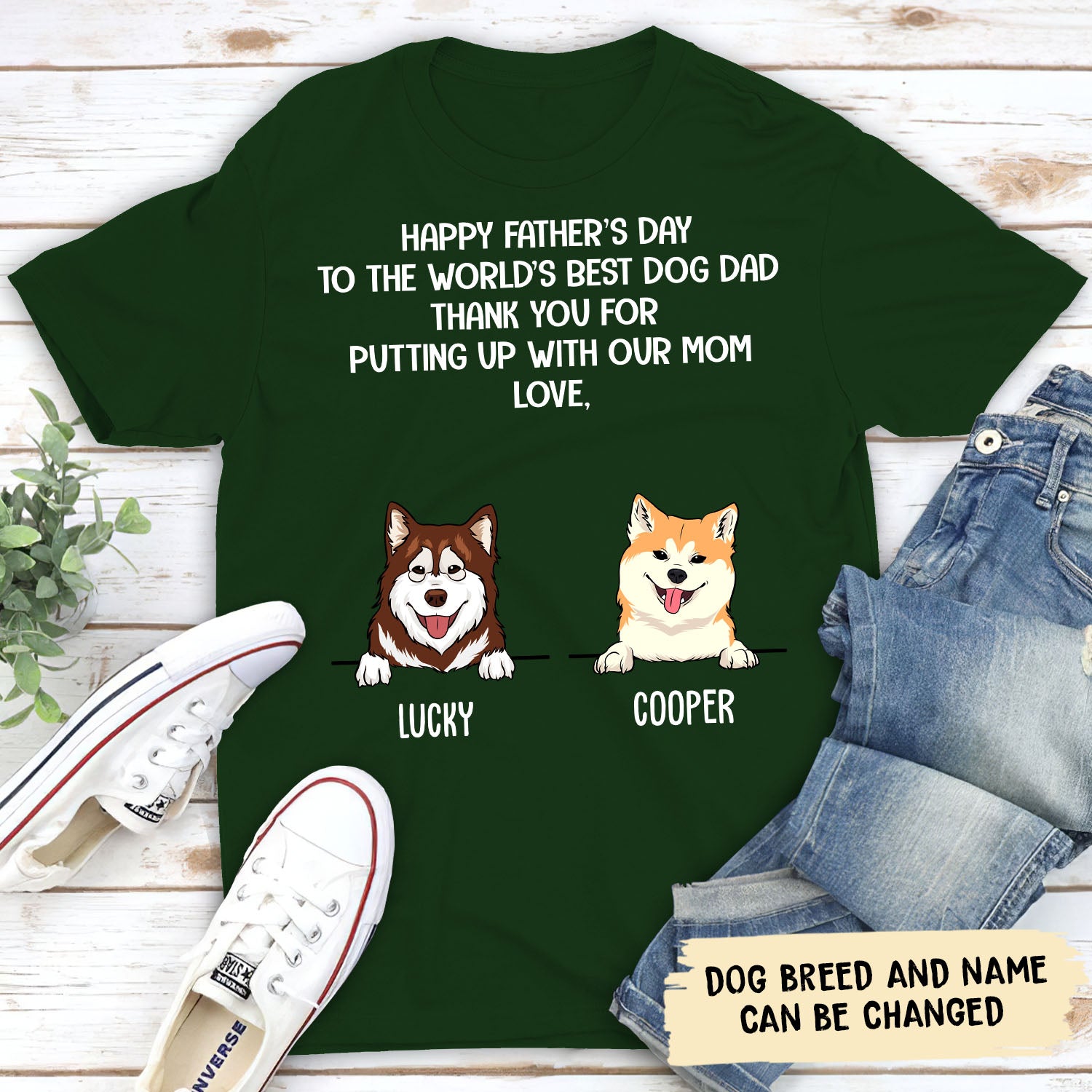 World's Best Dog Dad - Premium Personalized Custom Unisex 5.3 oz T-shirt