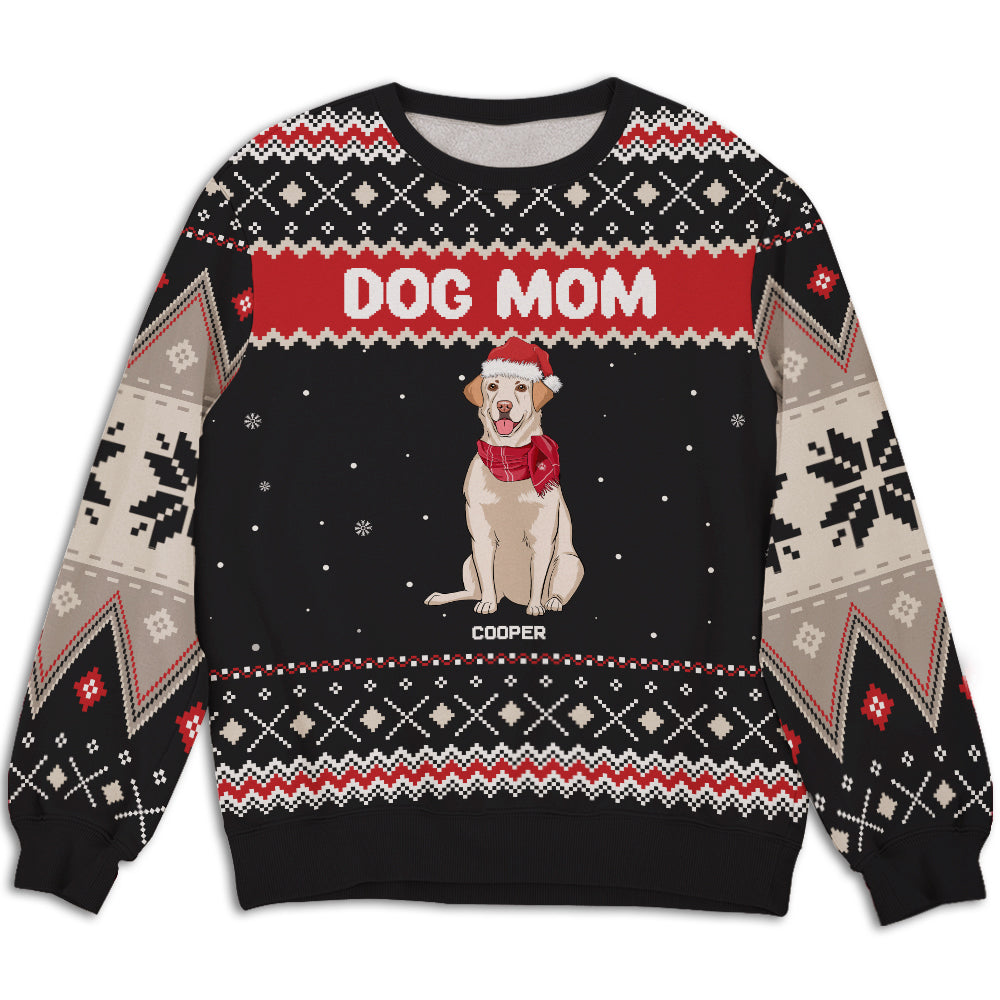 Snowy Dog - Customizable All-Over-Print Unisex 8.8 oz Sweatshirt for Pet Lovers