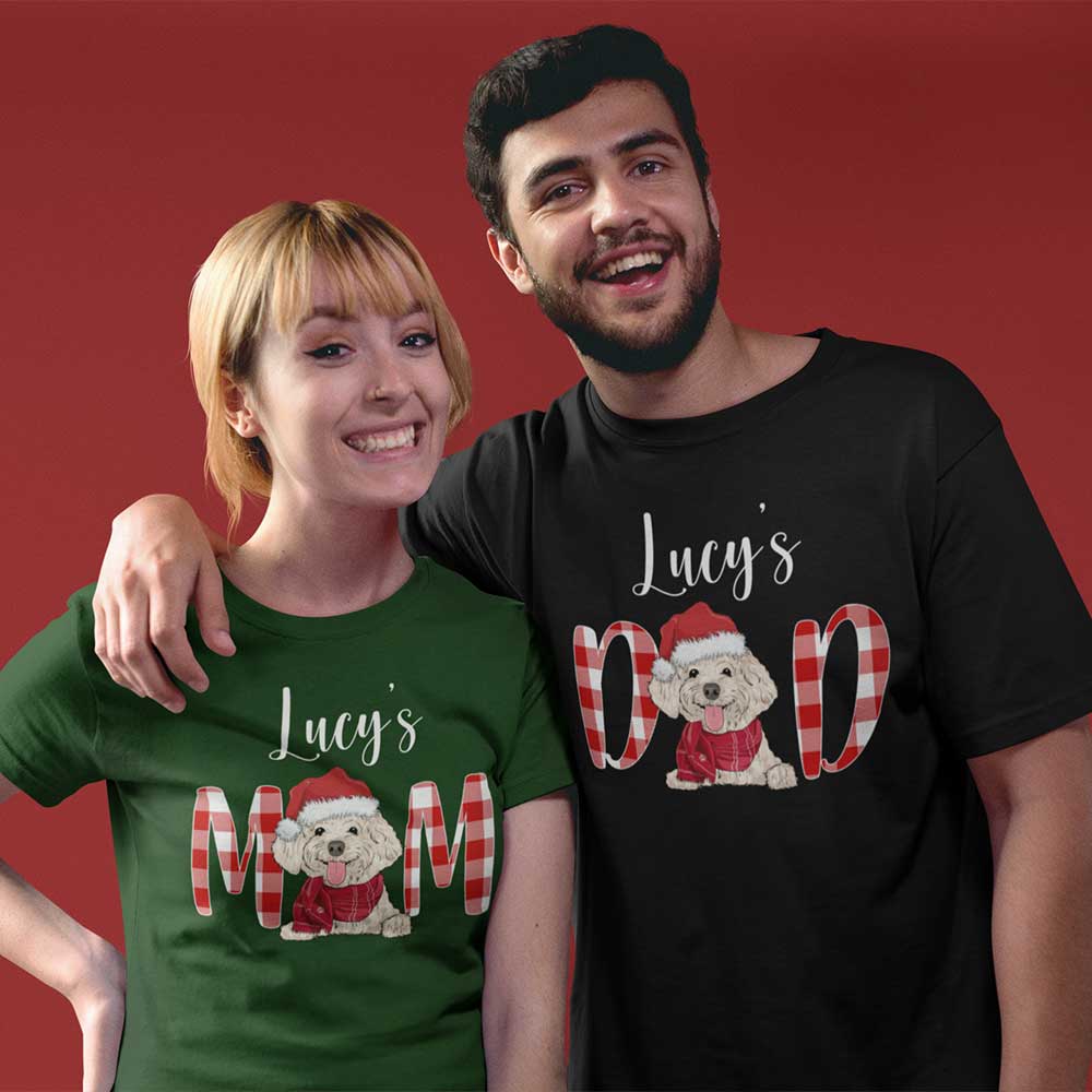 Customizable Unisex Christmas Dog Mom/Dad Personalized T-shirt