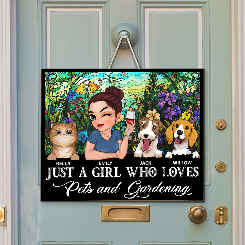 Love Pet And Gardening - Personalized Custom Wood Sign in Bright Colors and Various Sizes (12 in, 14 in, 18 in)