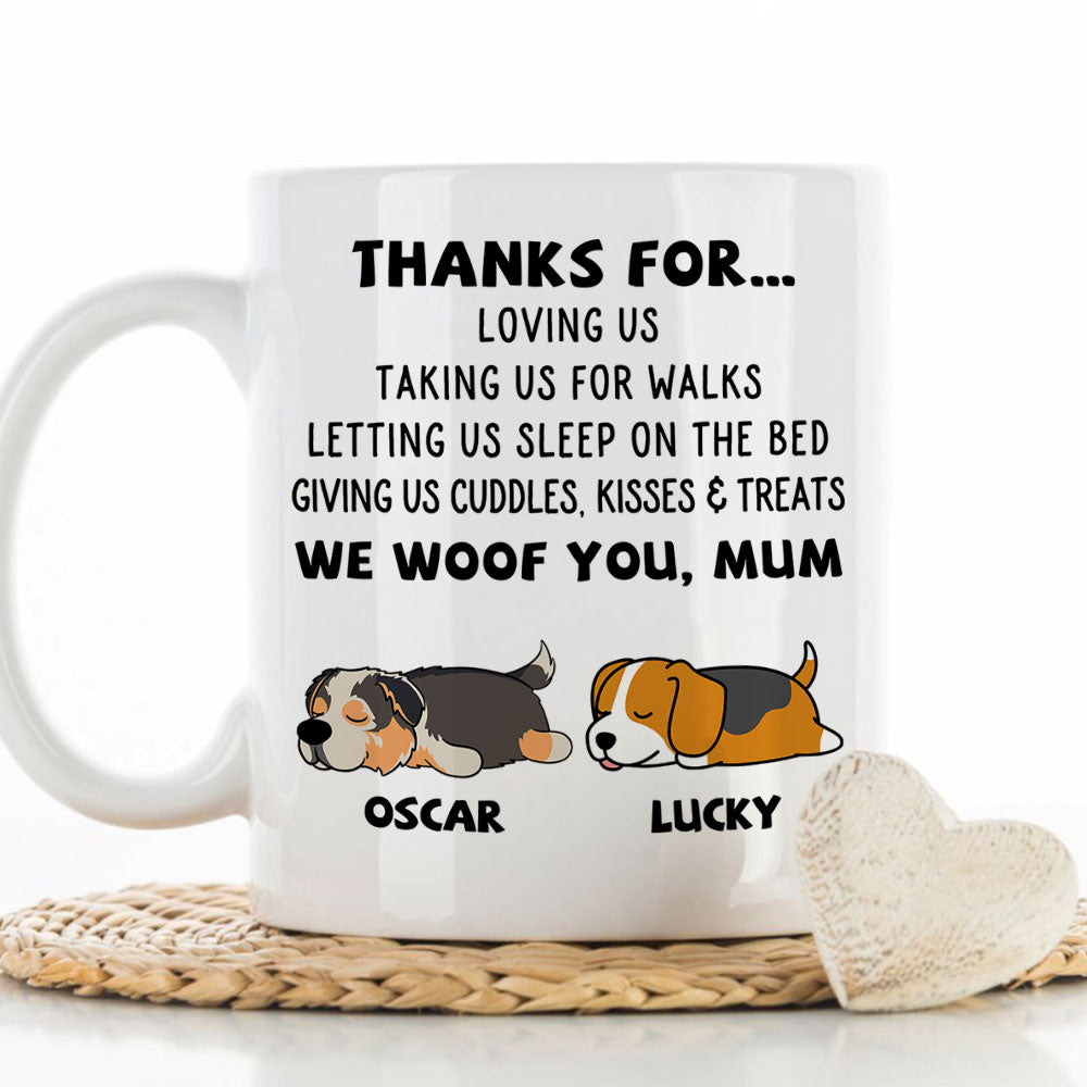 Thanks For Loving Me - Personalized Custom 11oz & 15oz Coffee Mug for Pet Lovers