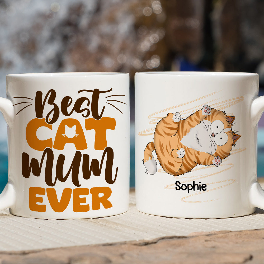 Best Cat Mom Ever - Customizable Personalized Ceramic Coffee Mug for Pet Lovers