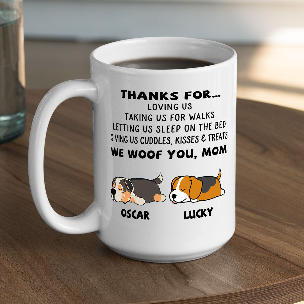 Thanks For Loving Me - Personalized Custom 11oz & 15oz Coffee Mug for Pet Lovers