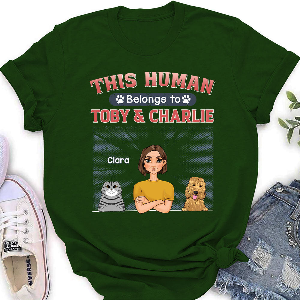 Belongs To Pet - Personalized Custom Women's Fashionable T-shirt for Pet Lovers