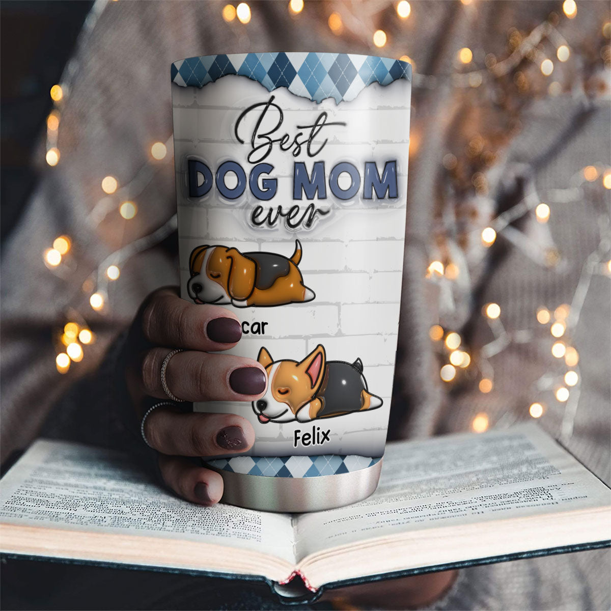 Best Dog Parents - Personalized Custom 3D Inflated Effect 20oz Stainless Steel Tumbler with Thousands of Cool Designs