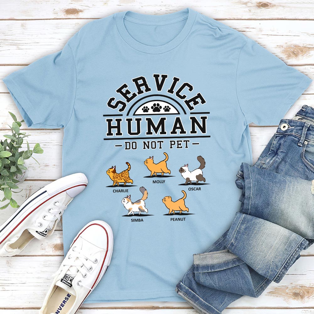 Cats Serve Humans - Personalized Custom Unisex 5.3 oz T-shirt for Pet Lovers