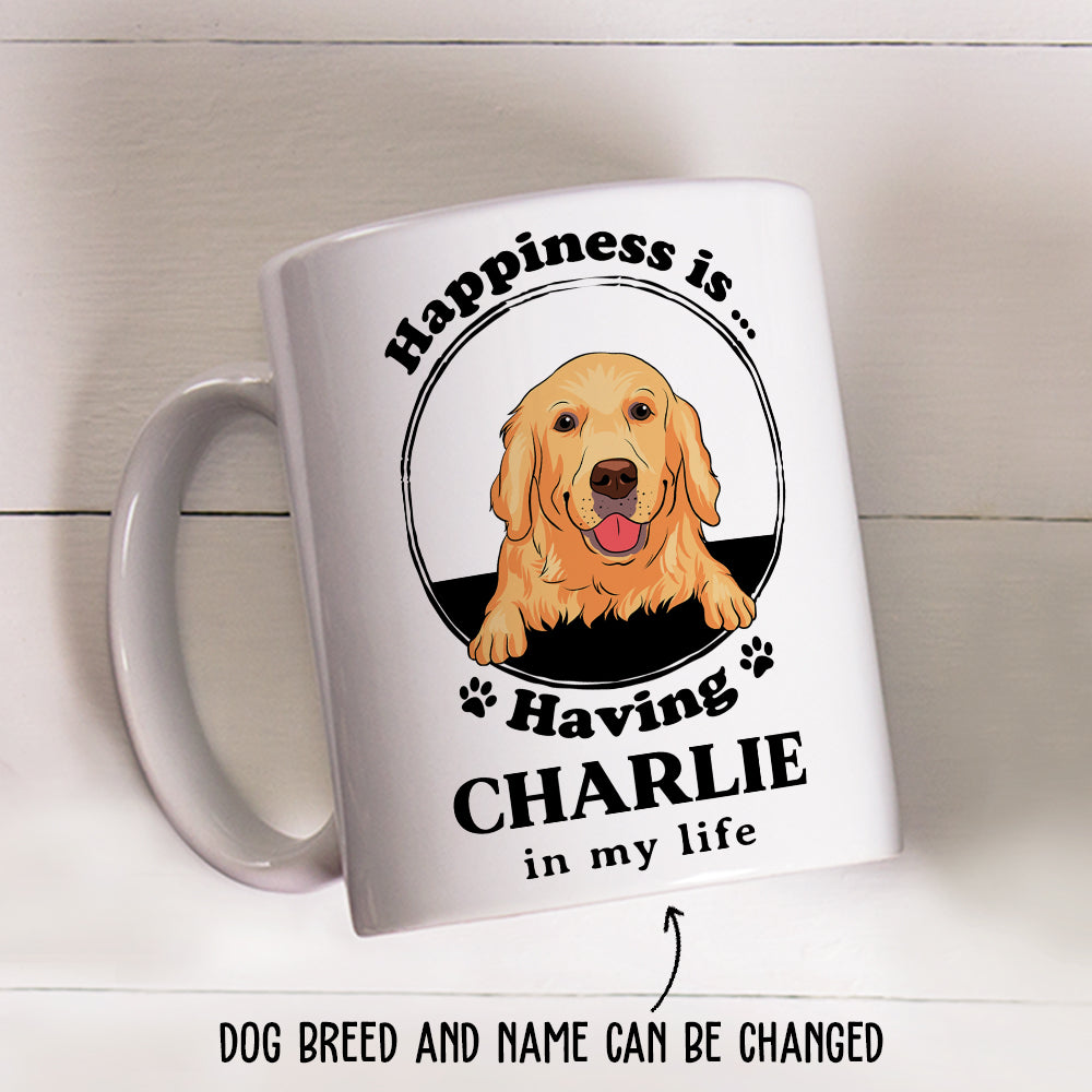 Personalized Custom Happiness Is - Coffee Mug for Pet Lovers