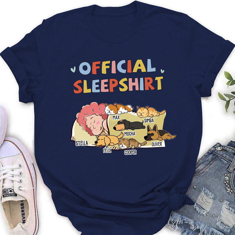 Sleeping Pet Personalized Custom Women's Sleepshirt Version 2 - Ideal Gift for Pet Lovers