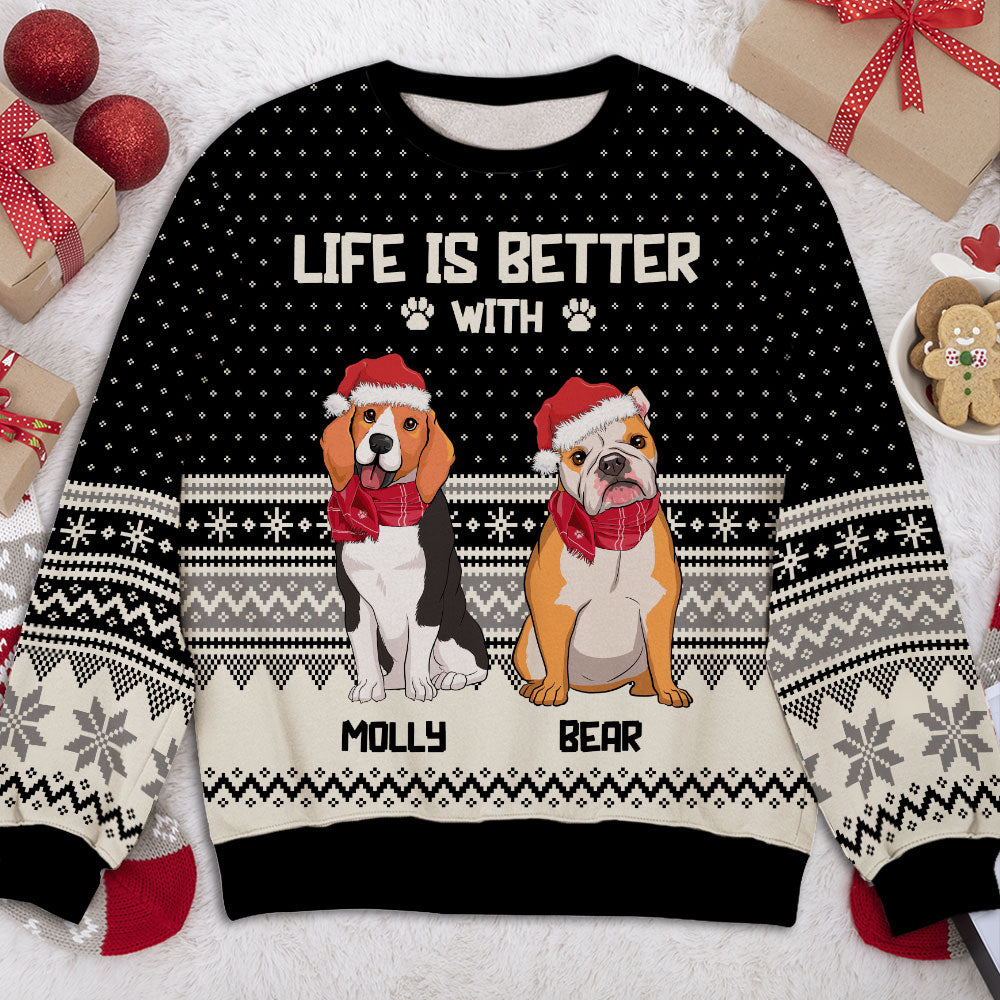 Better Life - Personalized Custom All-Over-Print Unisex 8.8 oz Sweatshirt for Pet Lovers
