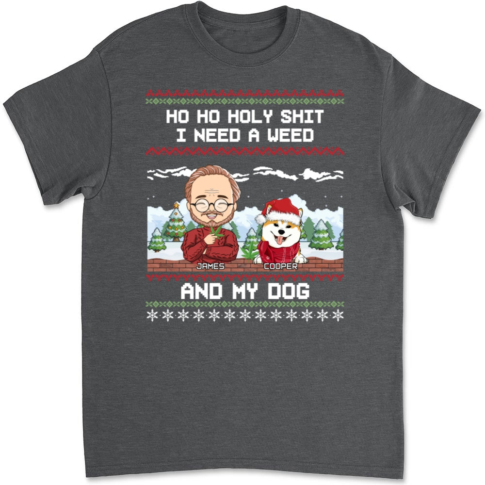 Ho Ho Holy Christmas - Customizable Unisex 5.3 oz Personalized T-shirt for Pet Lovers