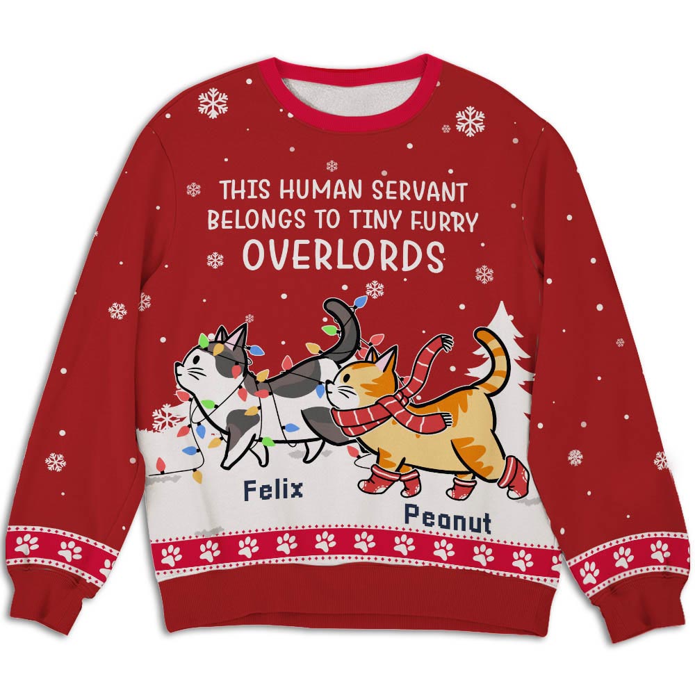 Tiny Furry Overlords - Customizable All-Over-Print Polyester Blend Unisex 8.8 oz Sweatshirt for Pet Lovers