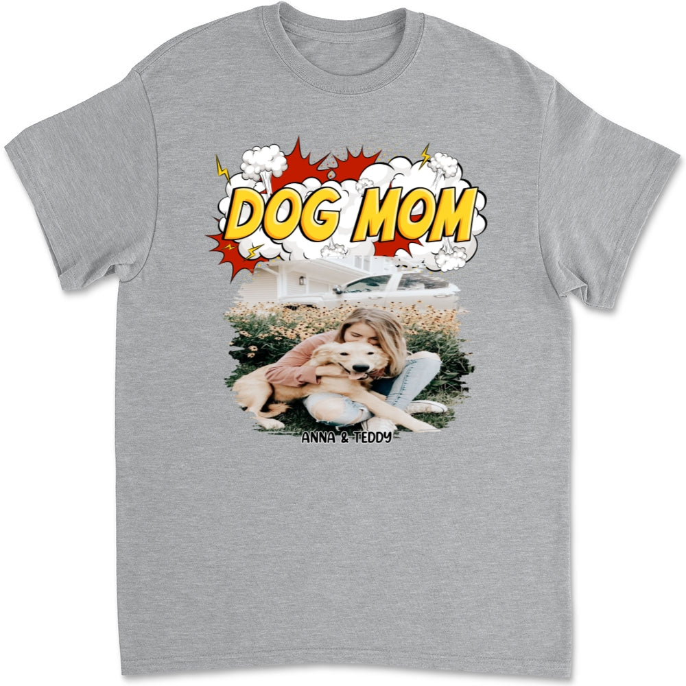 Customizable Dog Mom Comic Photo Unisex T-Shirt - Ideal Gift for Pet Lovers