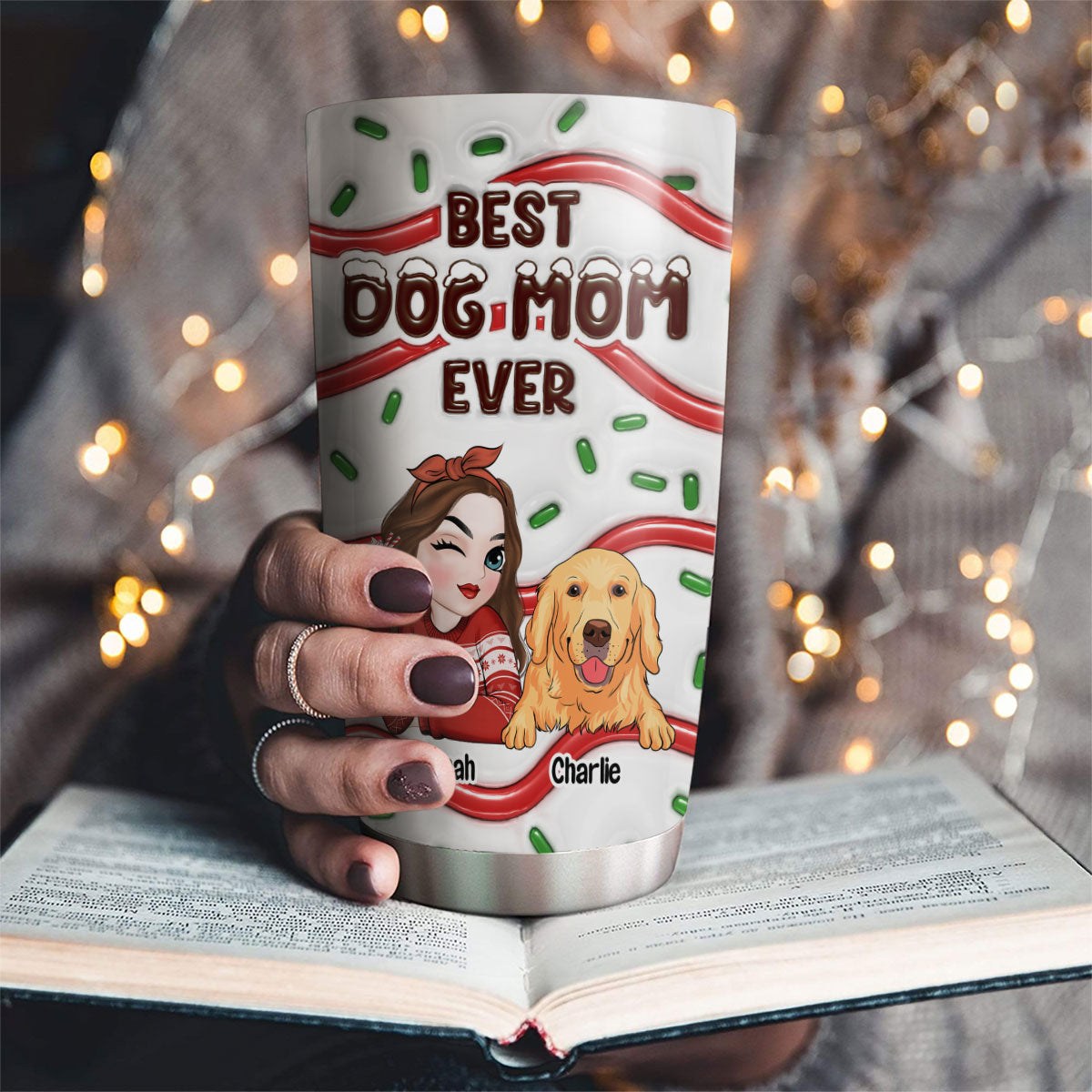 Top-Rated Personalized Custom 3D Inflated Effect Tumbler for Fur Moms - Ideal Gift with Thousands of Cool Designs