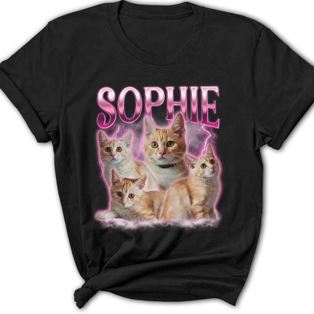 Custom Pet Face Vintage Version 3 - Personalized Women's Fashion T-shirt for Pet Lovers