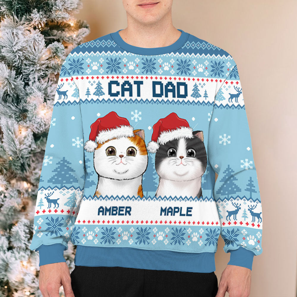 Cat Parents Mint - Customizable All-Over-Print Unisex Sweatshirt for Pet Lovers