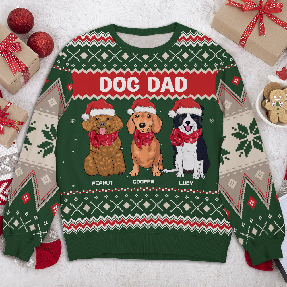 Snowy Dog - Customizable All-Over-Print Unisex 8.8 oz Sweatshirt for Pet Lovers