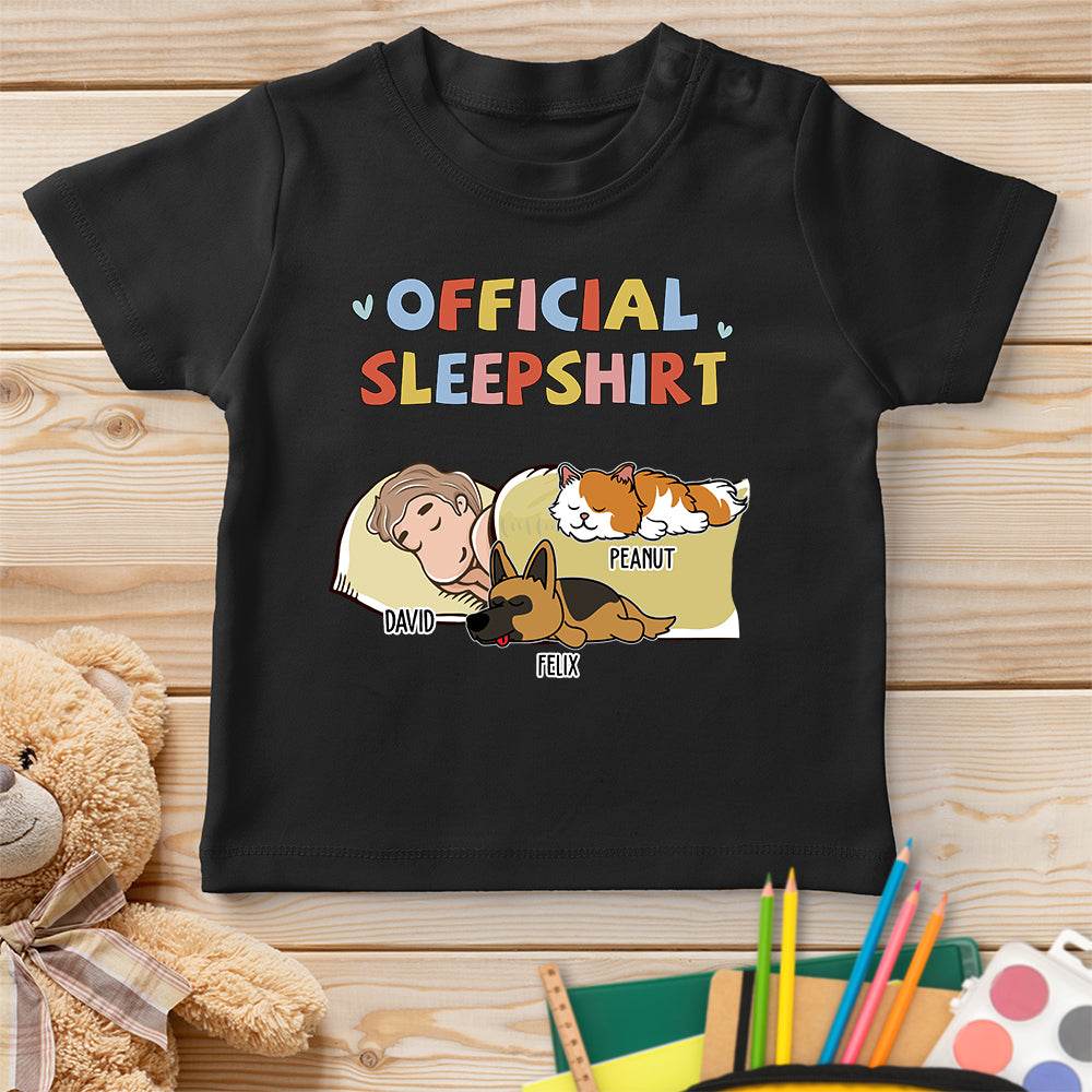 Sleeping Pet Sleepshirt Version 2 - Personalized Custom Unisex 5.3 oz Youth T-shirt for Pet Lovers