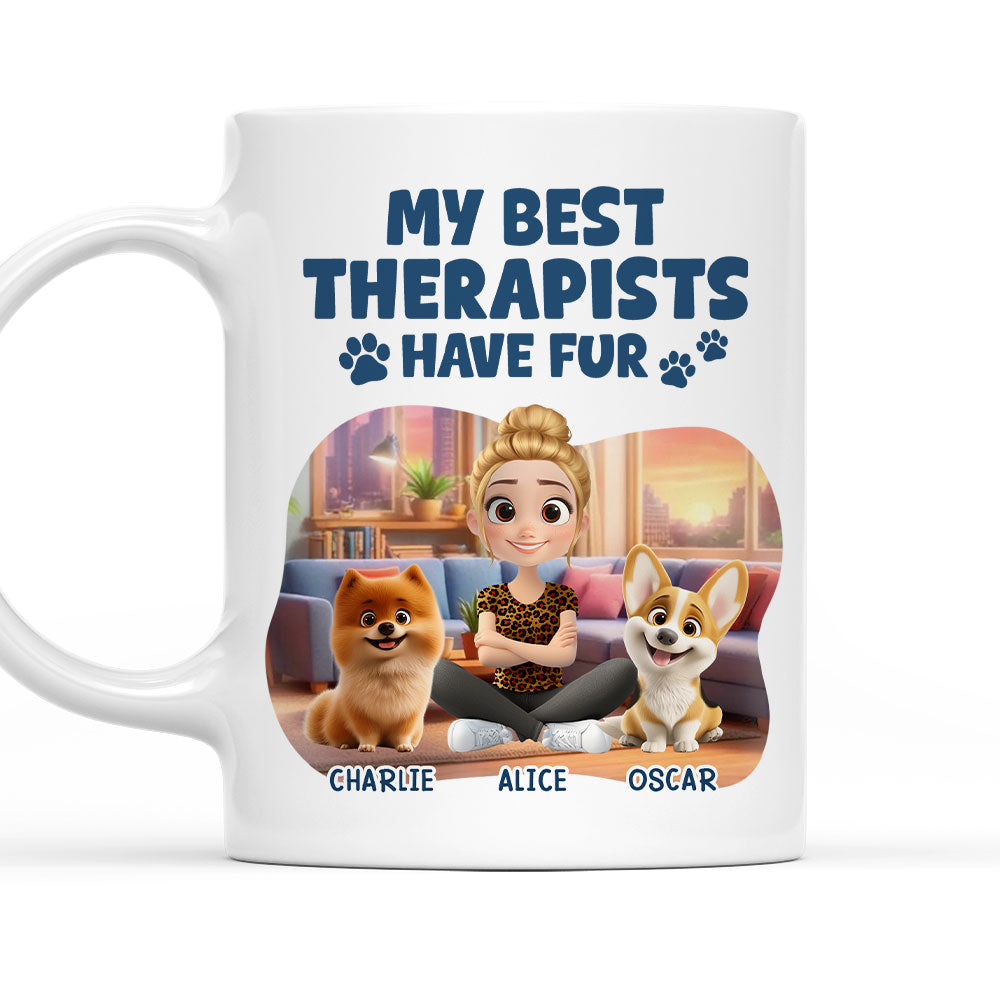 Best Therapist Has Fur - Premium Personalized Custom Coffee Mug for All Beverages