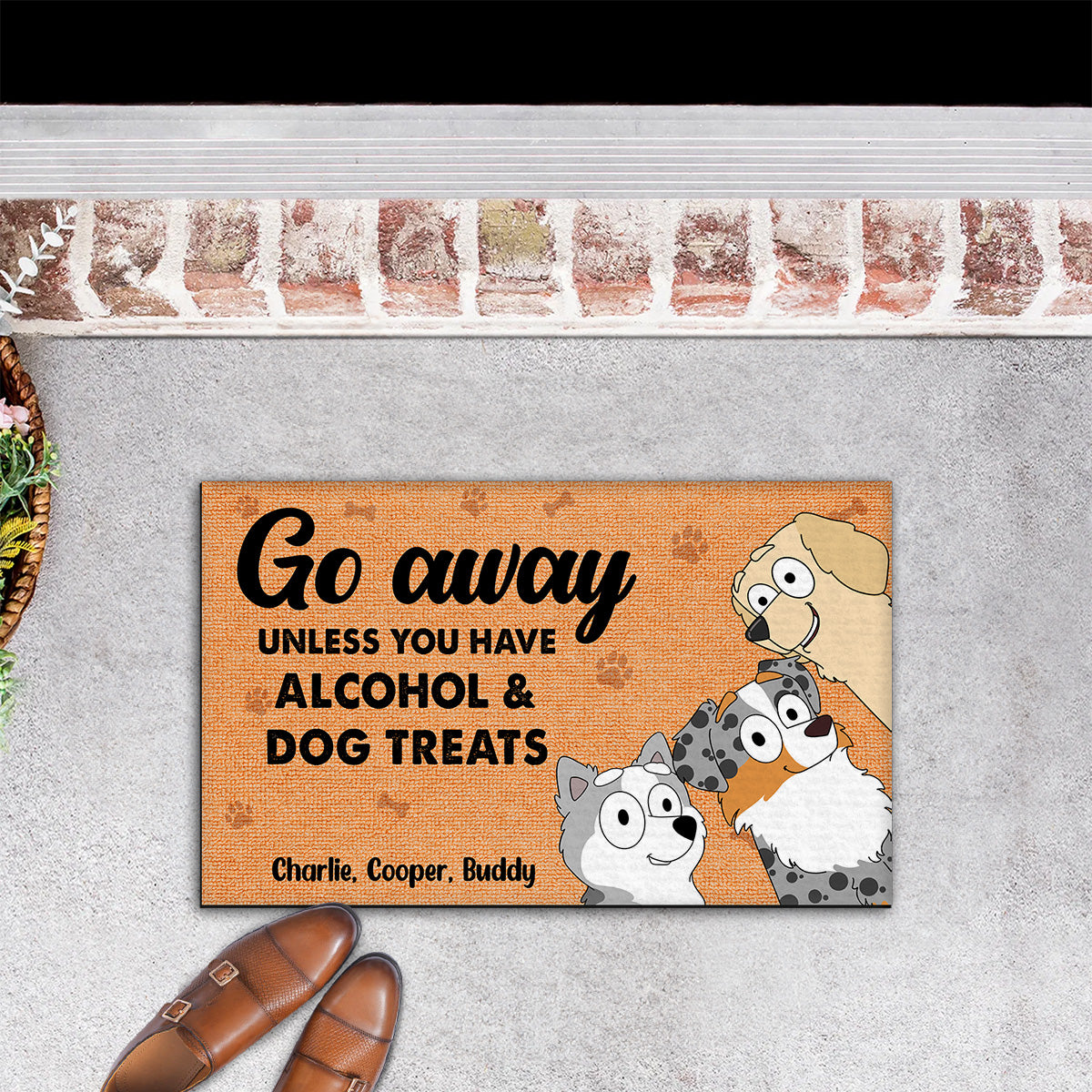 Go Away Unless Have - Personalized Custom Pet Portrait Doormat for Pet Lovers
