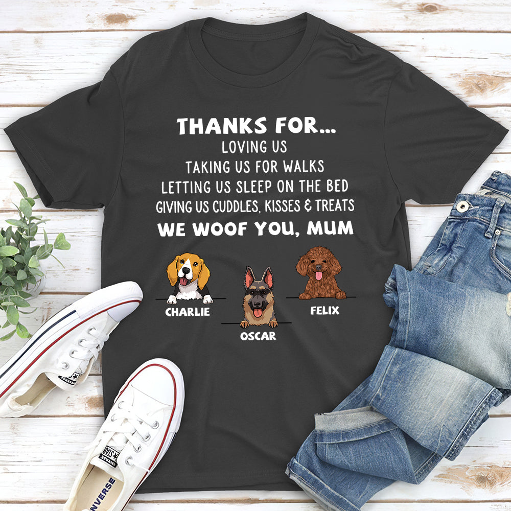 Dog Thanks For... - Personalized Custom Premium Men's 4.2 oz T-shirt