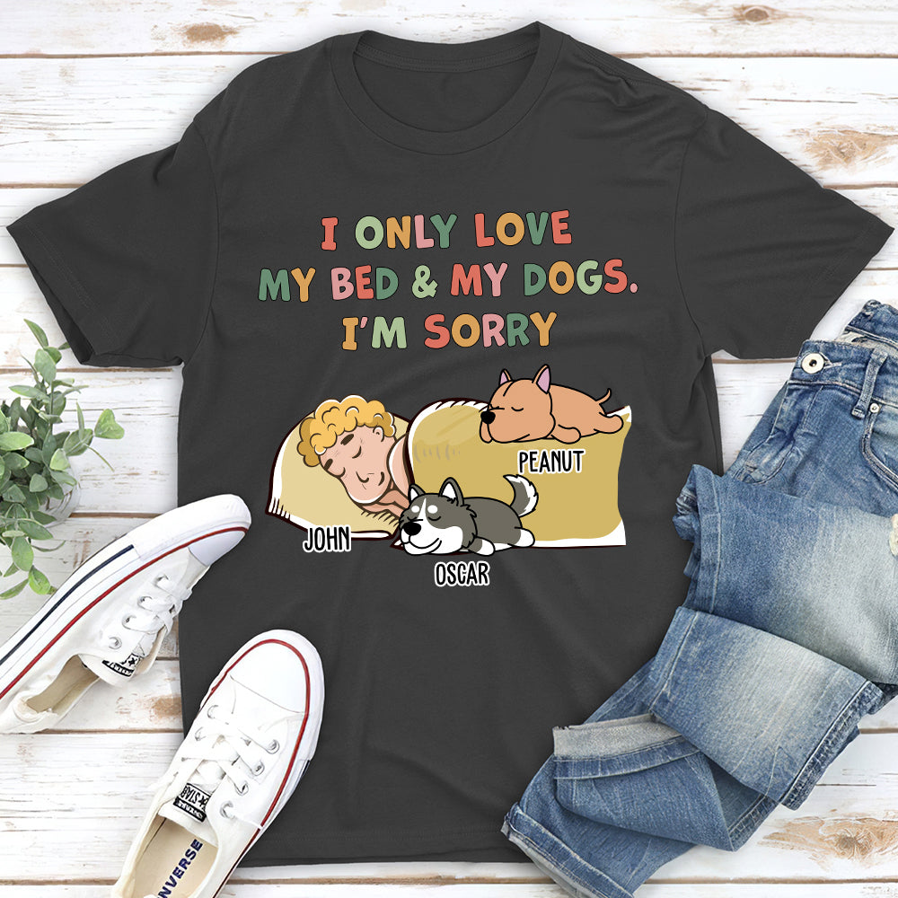 Bed And Dog - Personalized Custom Unisex 5.3 oz T-shirt for Pet Lovers