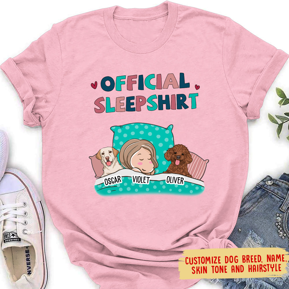 Customizable Dog Official Sleepshirt - Personalized Women's T-shirt for Pet Lovers