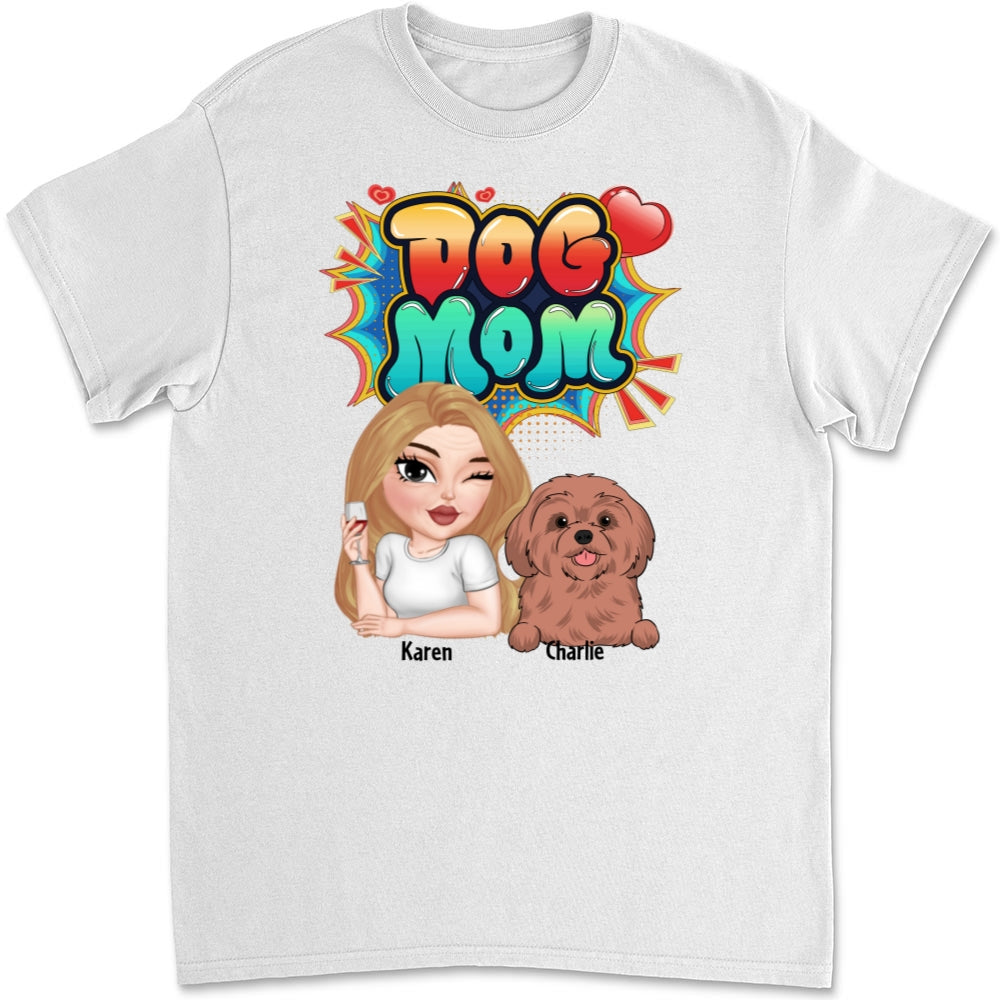 Sweet Dog Mom - Customizable Personalized Unisex 5.3 oz T-Shirt for Pet Lovers