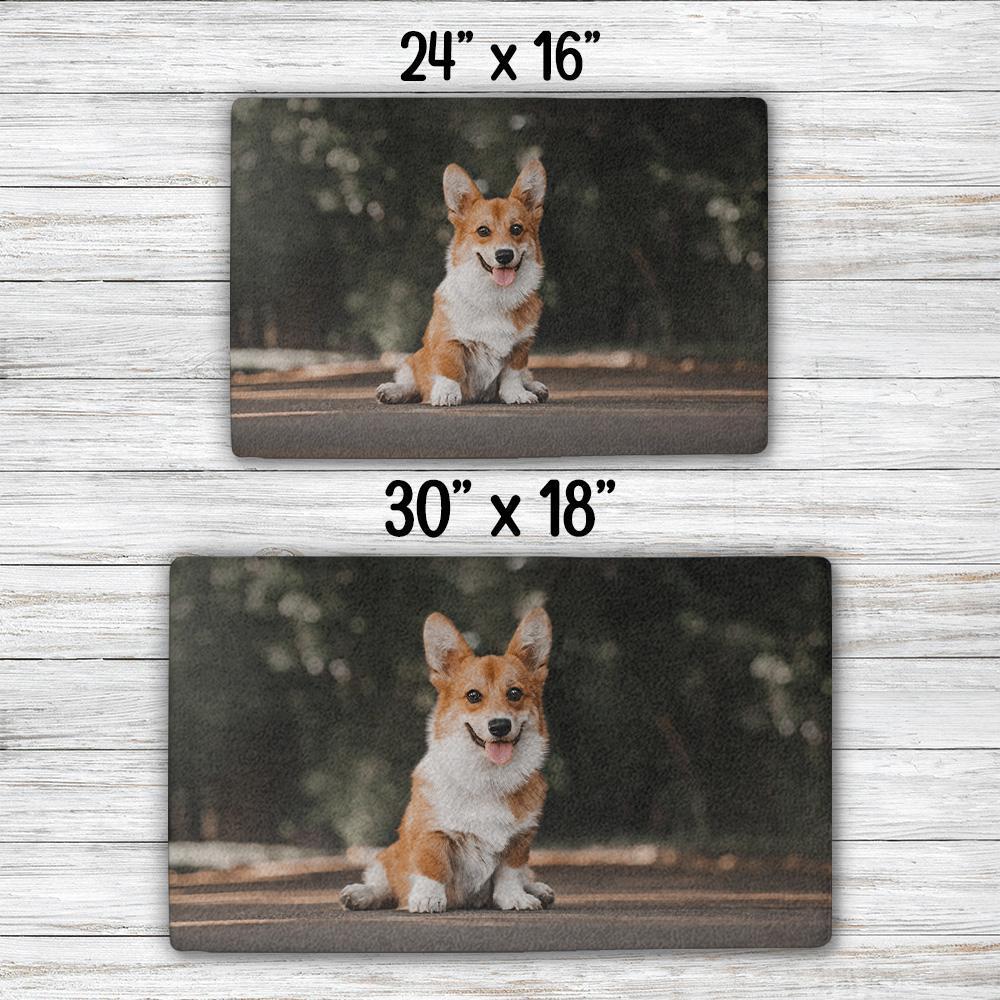 Halloween Pattern Cat Personalized Doormat with Dog's Picture - Ideal Gift for Pet Lovers