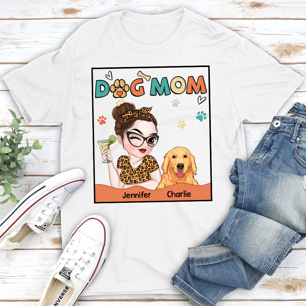Adorable Dog Mom - Personalized Custom Unisex 5.3 oz T-shirt for Pet Lovers