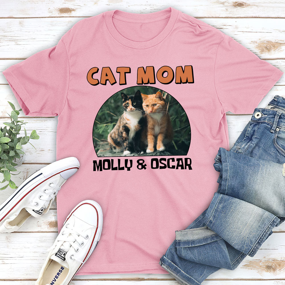 Cat Mom Circle - Personalized Custom Unisex 5.3 oz T-shirt for Pet Lovers