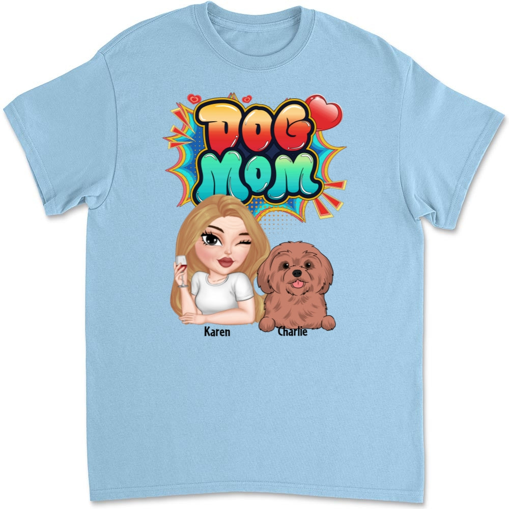 Sweet Dog Mom - Customizable Personalized Unisex 5.3 oz T-Shirt for Pet Lovers