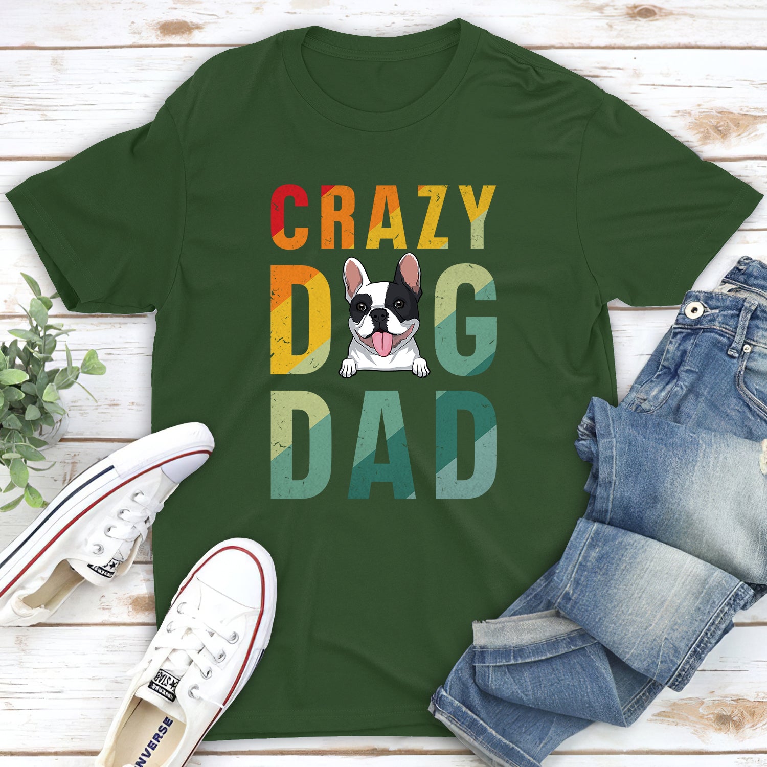 Crazy Dog Dad/Mom - Personalized Custom Unisex 5.3 oz Heavy Cotton T-shirt for Pet Lovers