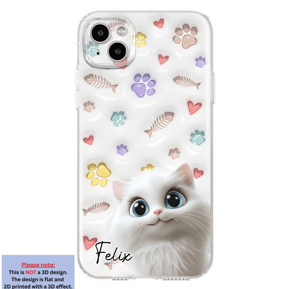 Adorable Baby Cat - Customizable 3D Inflated Effect Personalized Phone Case