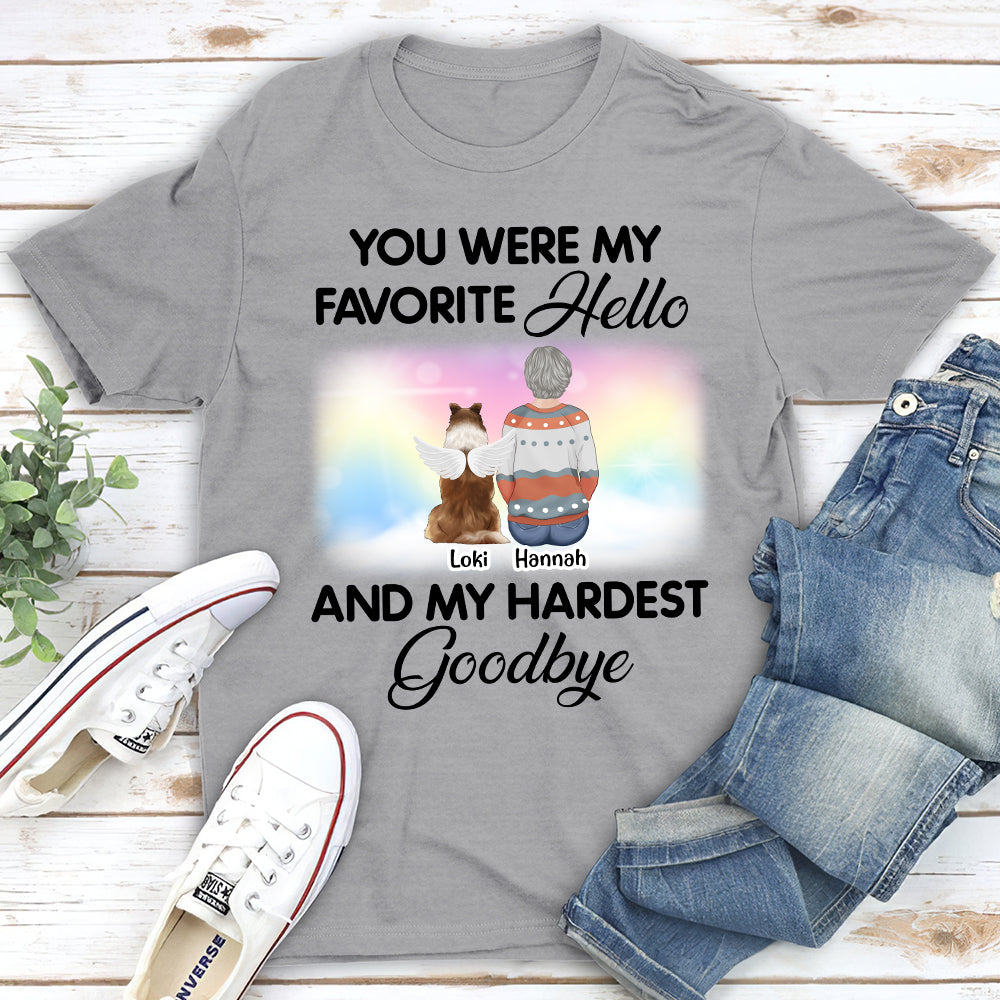My Favorite Hello - Personalized Custom Unisex Memorial T-shirt for Pet Lovers