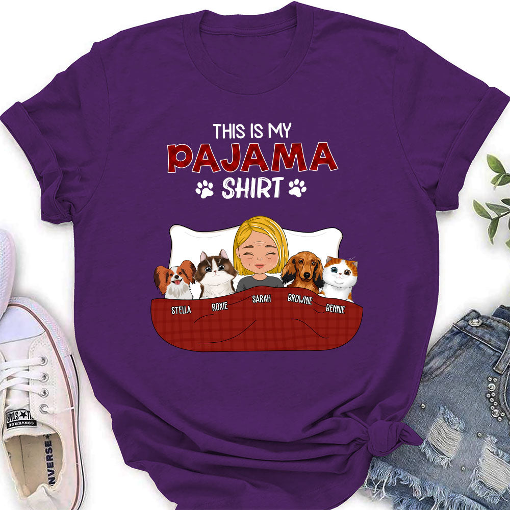 Personalized Custom Women's Pajama Shirt Version 3 - Ideal Gift for Pet Lovers