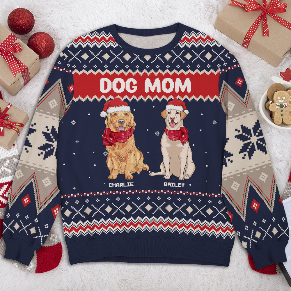 Snowy Dog - Customizable All-Over-Print Unisex 8.8 oz Sweatshirt for Pet Lovers