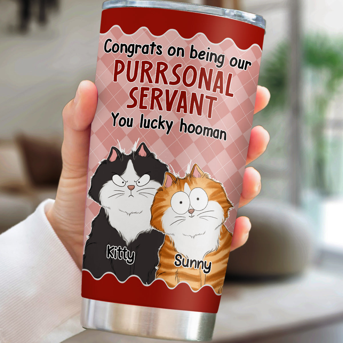 So Lucky Hooman - Personalized Custom 20oz Stainless Steel Tumbler with Thousands of Cool Designs