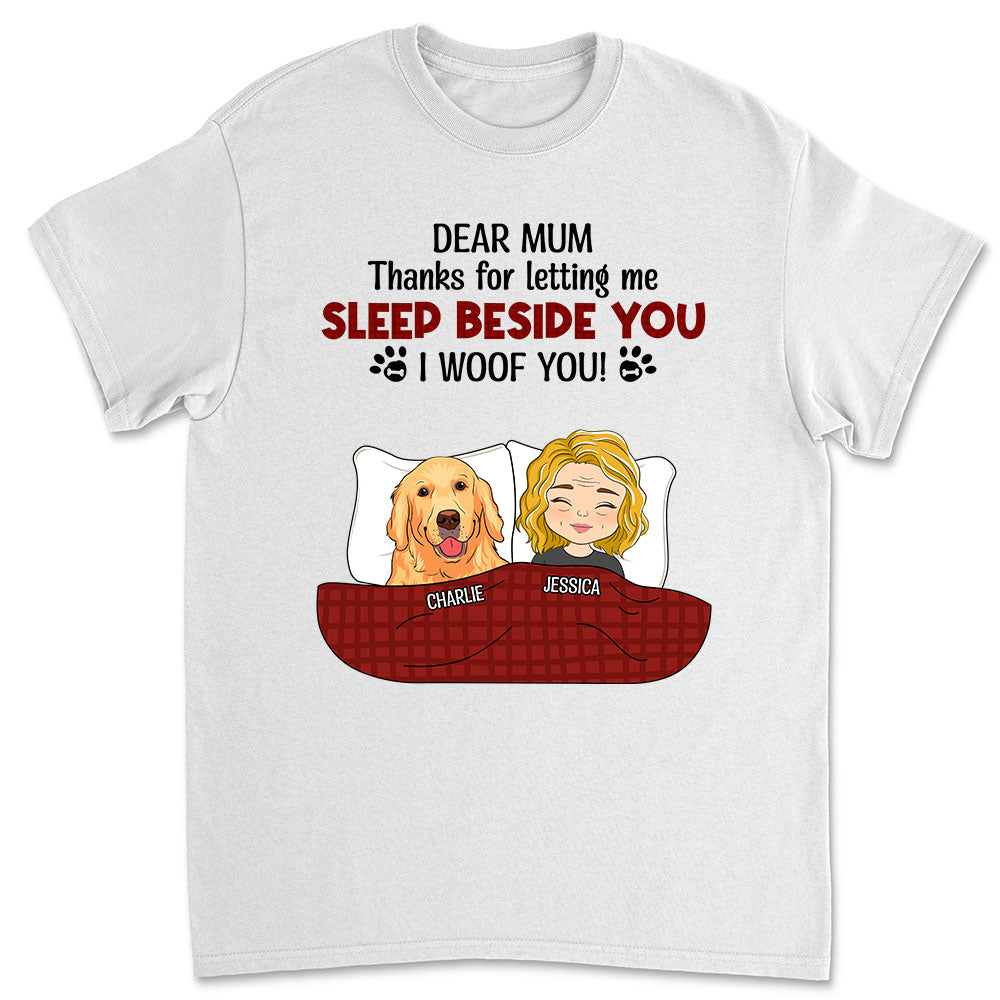 Letting Me Sleep Beside You - Personalized Custom Unisex 5.3 oz T-shirt for Pet Lovers