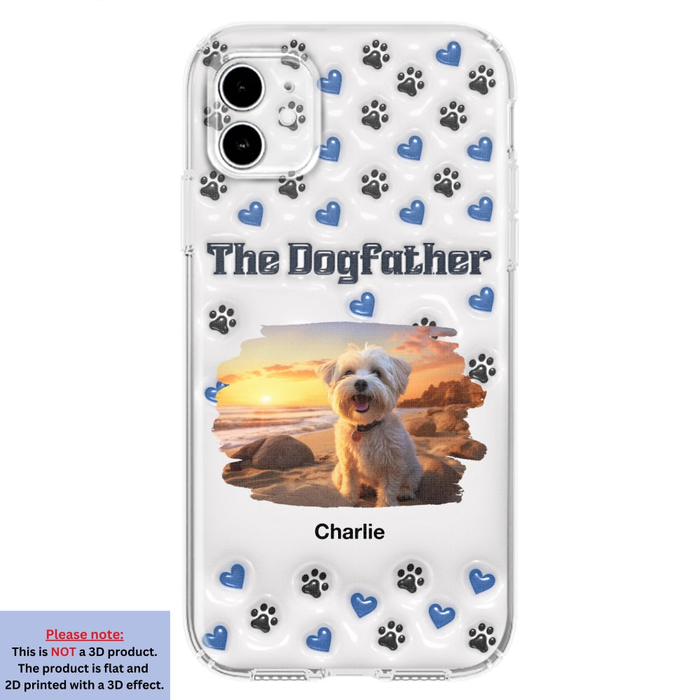 Handsome Dog Dad Personalized 3D Inflated Effect Custom Phone Case for Stylish Protection